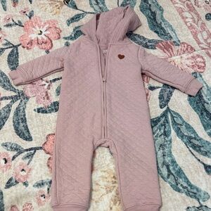 Carter's Quilted Mauve Hooded Footie